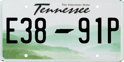TN license plate E3891P