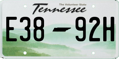 TN license plate E3892H