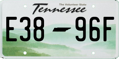 TN license plate E3896F