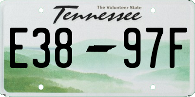 TN license plate E3897F