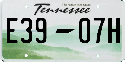 TN license plate E3907H