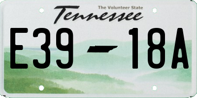 TN license plate E3918A