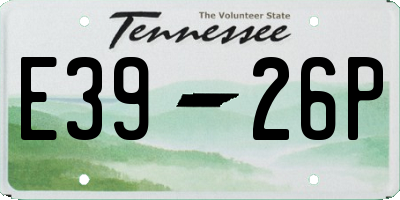 TN license plate E3926P