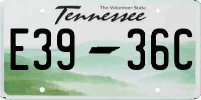 TN license plate E3936C
