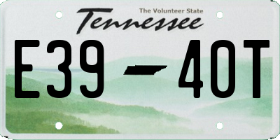 TN license plate E3940T