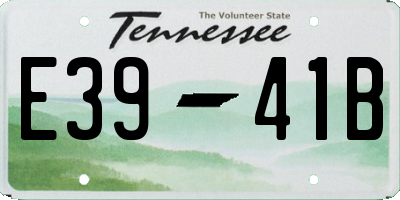 TN license plate E3941B