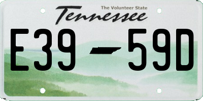 TN license plate E3959D