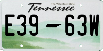 TN license plate E3963W