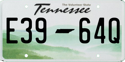 TN license plate E3964Q
