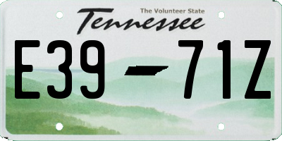 TN license plate E3971Z