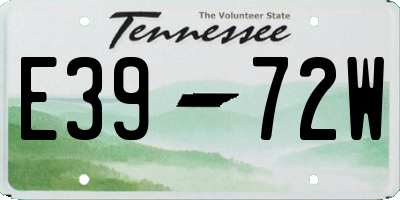 TN license plate E3972W