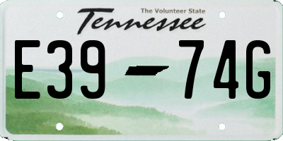 TN license plate E3974G