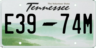 TN license plate E3974M