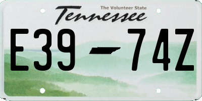 TN license plate E3974Z