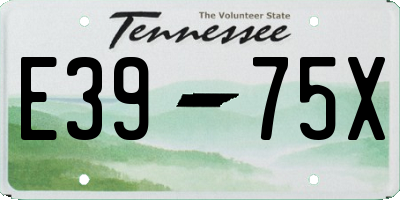 TN license plate E3975X