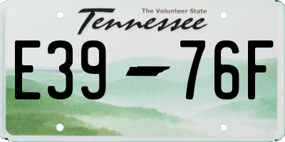 TN license plate E3976F