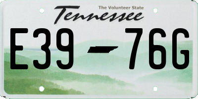 TN license plate E3976G