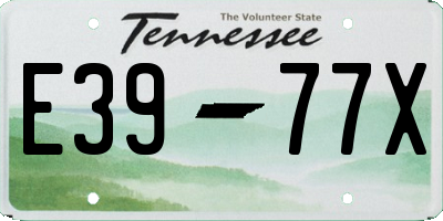 TN license plate E3977X