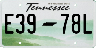 TN license plate E3978L