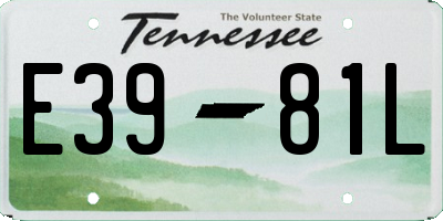 TN license plate E3981L