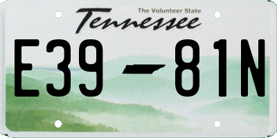 TN license plate E3981N