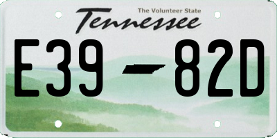 TN license plate E3982D