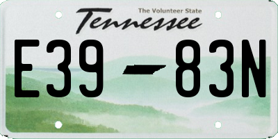 TN license plate E3983N