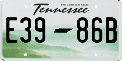 TN license plate E3986B