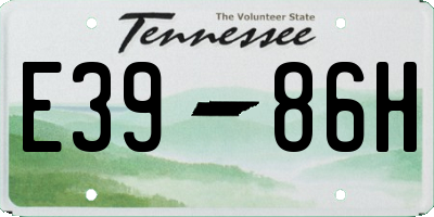TN license plate E3986H