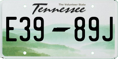 TN license plate E3989J