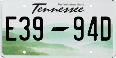 TN license plate E3994D