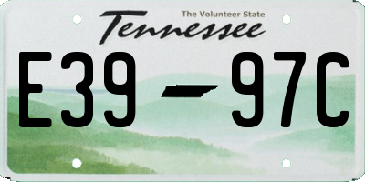 TN license plate E3997C
