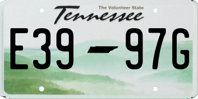 TN license plate E3997G