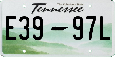 TN license plate E3997L