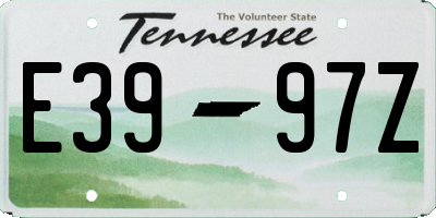 TN license plate E3997Z