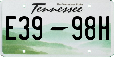 TN license plate E3998H