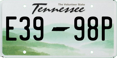 TN license plate E3998P