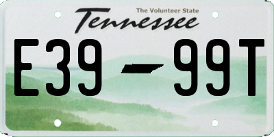 TN license plate E3999T