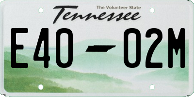 TN license plate E4002M