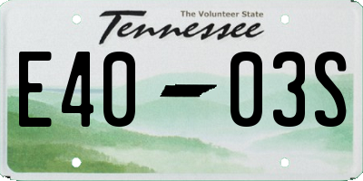 TN license plate E4003S