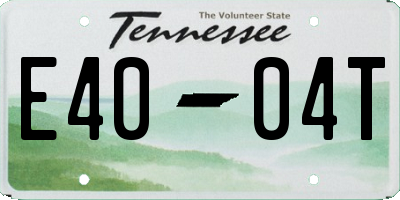 TN license plate E4004T