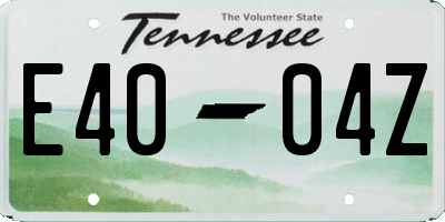 TN license plate E4004Z