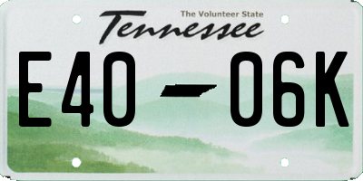 TN license plate E4006K