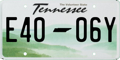 TN license plate E4006Y