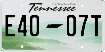 TN license plate E4007T