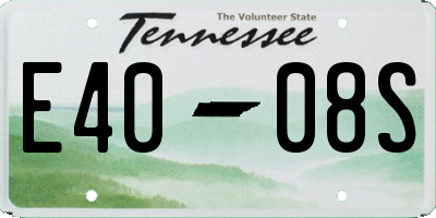TN license plate E4008S