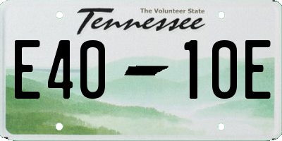 TN license plate E4010E