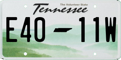 TN license plate E4011W