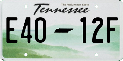 TN license plate E4012F