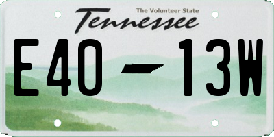TN license plate E4013W